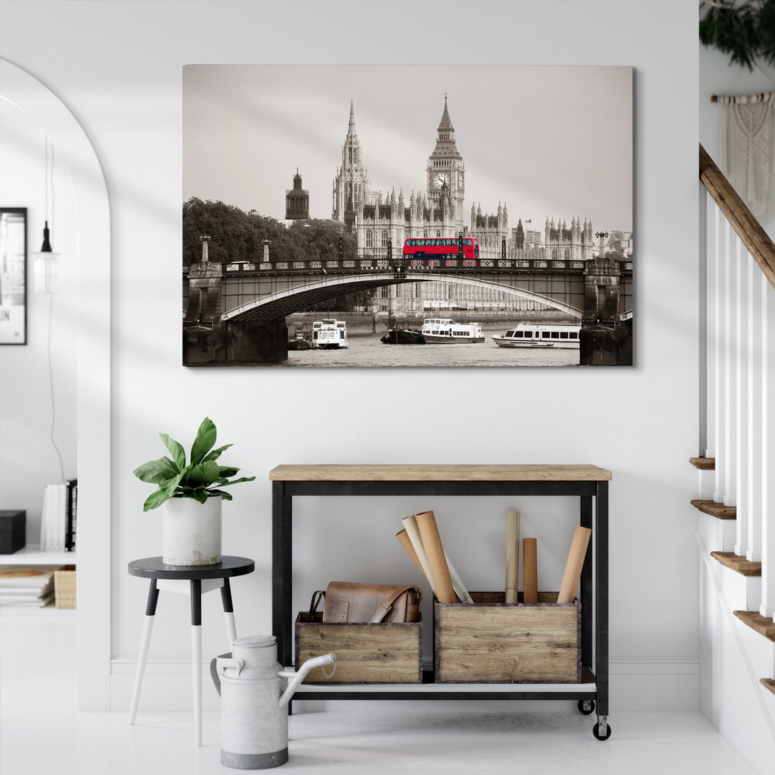 Obraz na płótnie - Londyn, most, autobus