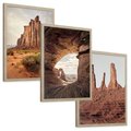 Zestaw obrazy w ramie, plakaty - skały, pustynia, erozja - rama drewno