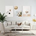 Zestaw obrazy w ramie, plakaty - kwiaty, okulary, kompozycja - rama biała