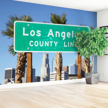 Fototapeta - Los Angeles, tablica, palmy
