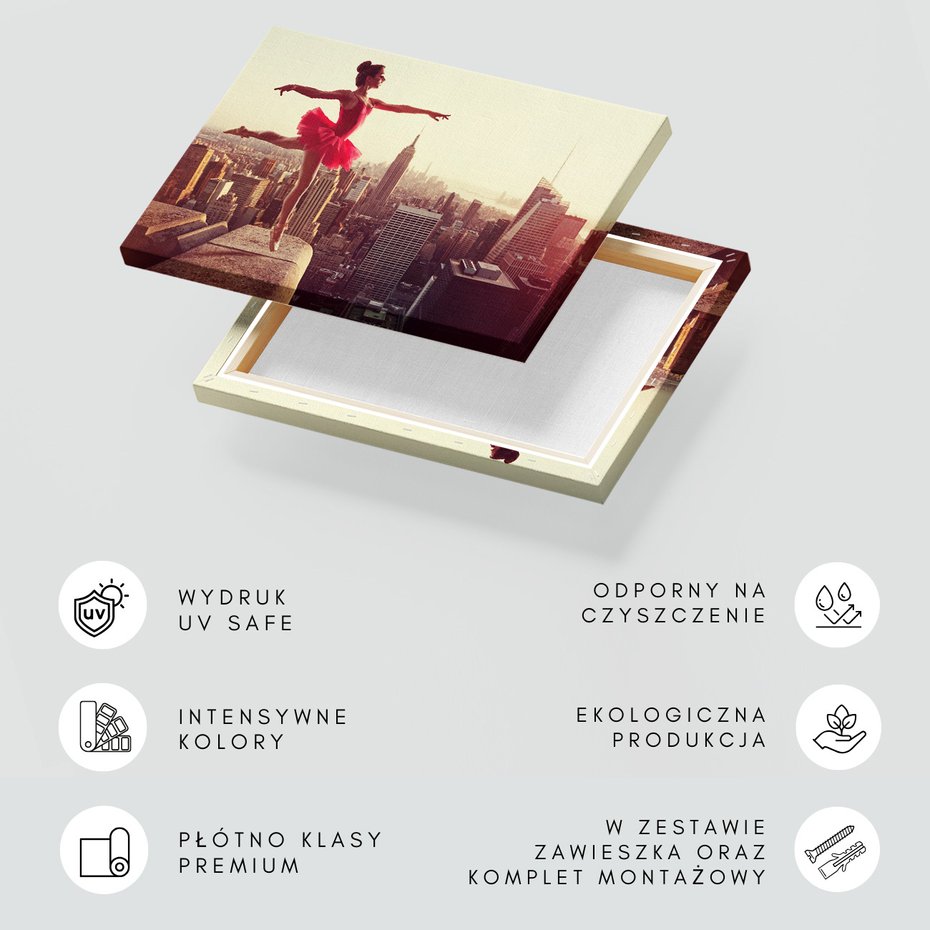 Obraz na płótnie - baletnica, miasto, taniec