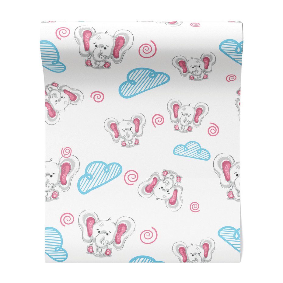 Tapeta - dziecięca, słoń, chmura,