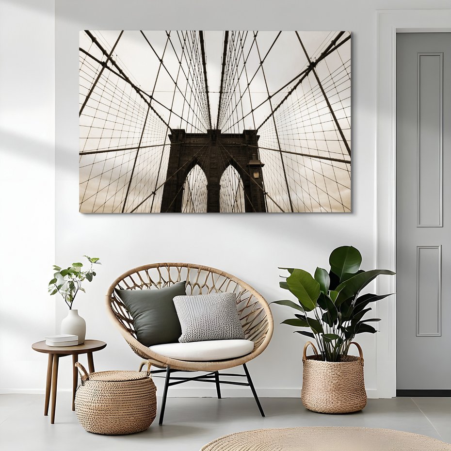 Obraz na płótnie - most, architektura, liny