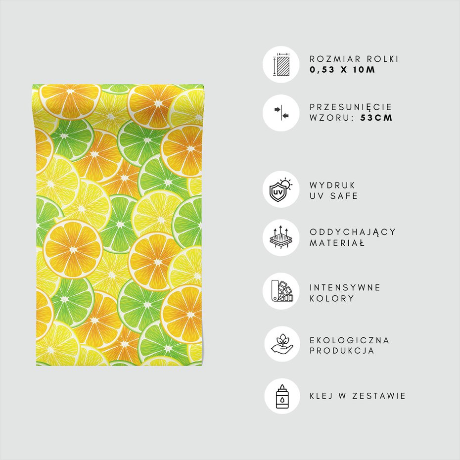 Tapeta - owoce, cytrusy, plasterki