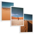 Zestaw obrazy w ramie, plakaty - pustynia, piasek, niebo - rama biała