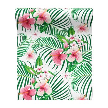 Tapeta - kwiaty, liście, hibiskus