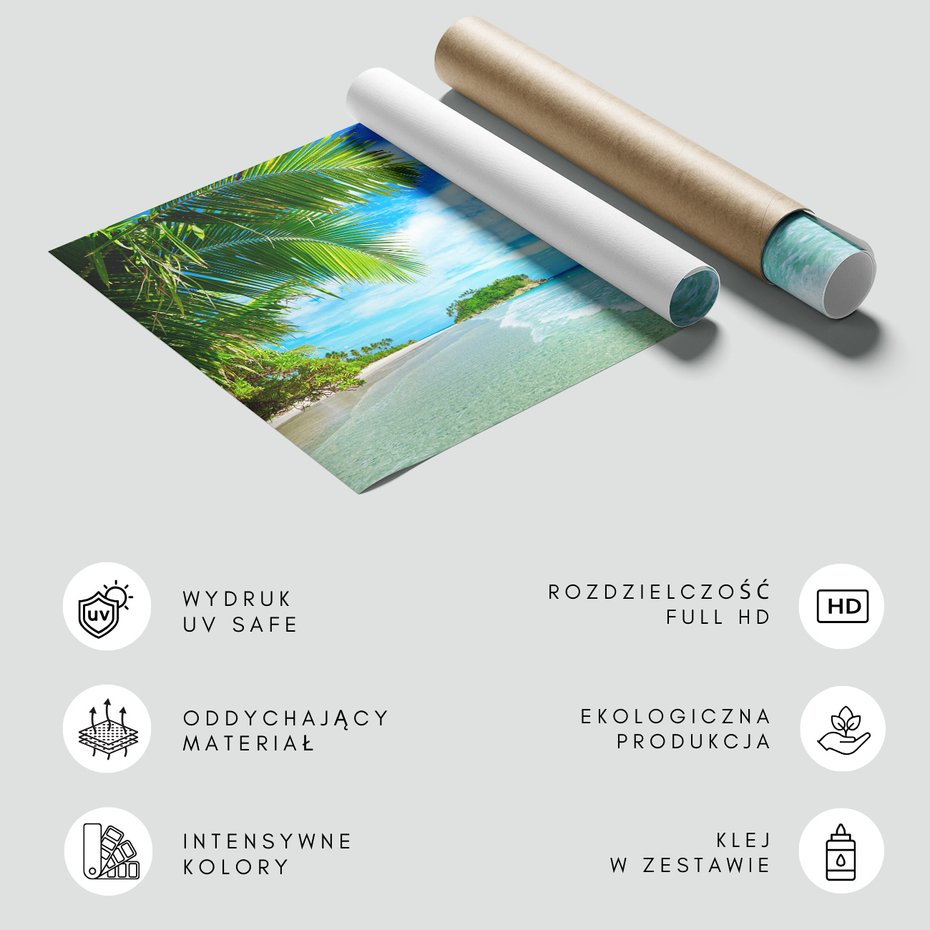 Fototapeta - plaża, morze, palmy