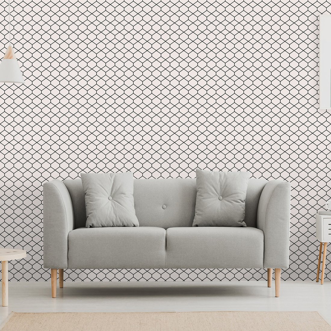 Tapeta - siatka, heksagon, linia