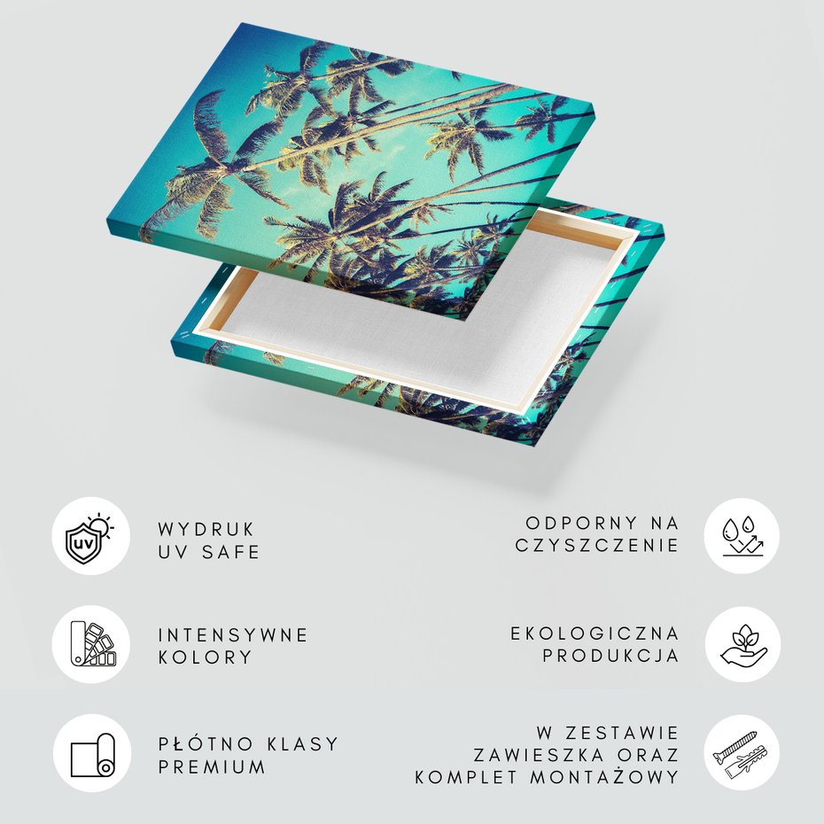 Obraz na płótnie - palmy, niebo, tropiki