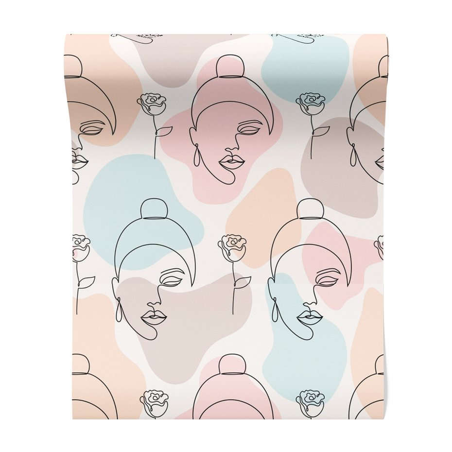 Tapeta - kobieta, twarz, róża