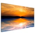 Obraz na płótnie - zachód słońca, morze, odbicie