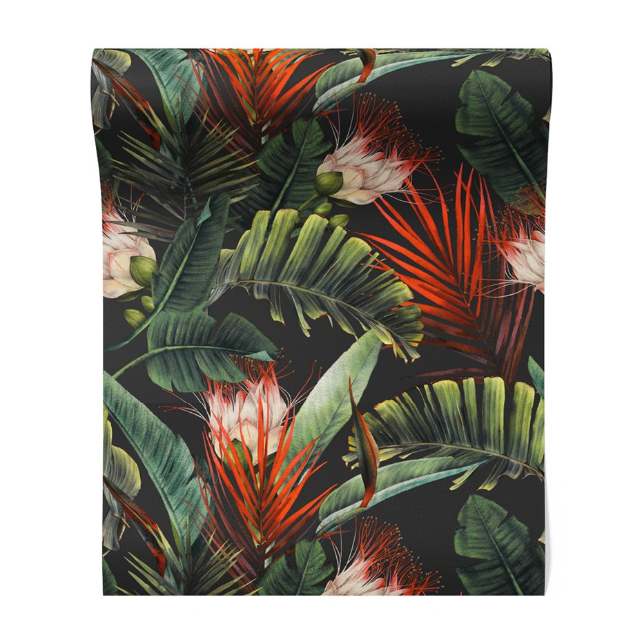 Tapeta - kwiaty, liście, tropiki