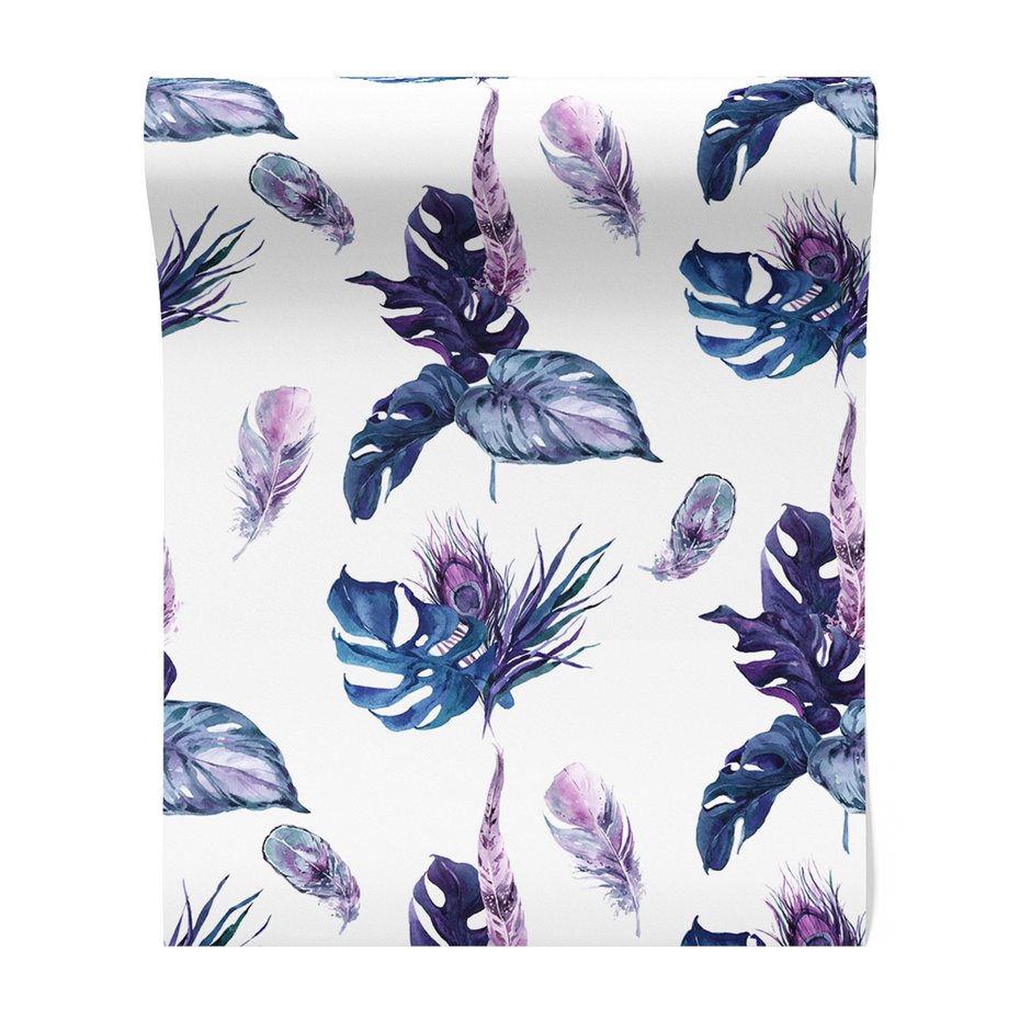 Tapeta - liście, pióra, abstrakcja