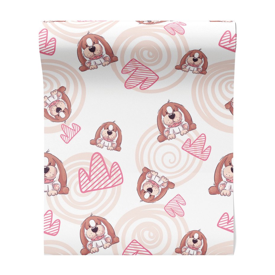 Tapeta - dziecięca, pies, serce,