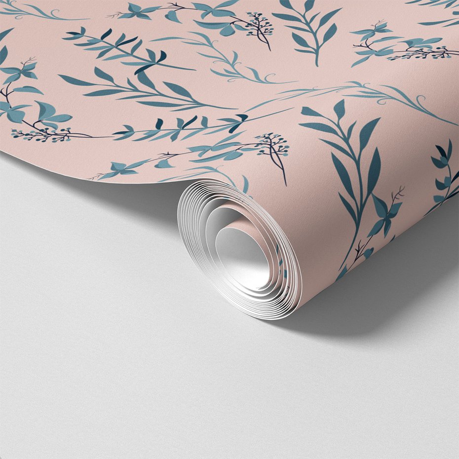 Tapeta - liście, kwiaty, gałązki