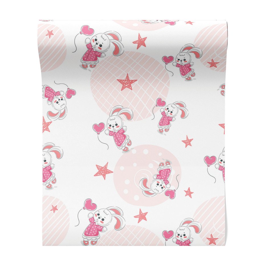 Tapeta - dziecięca, królik, gwiazda,