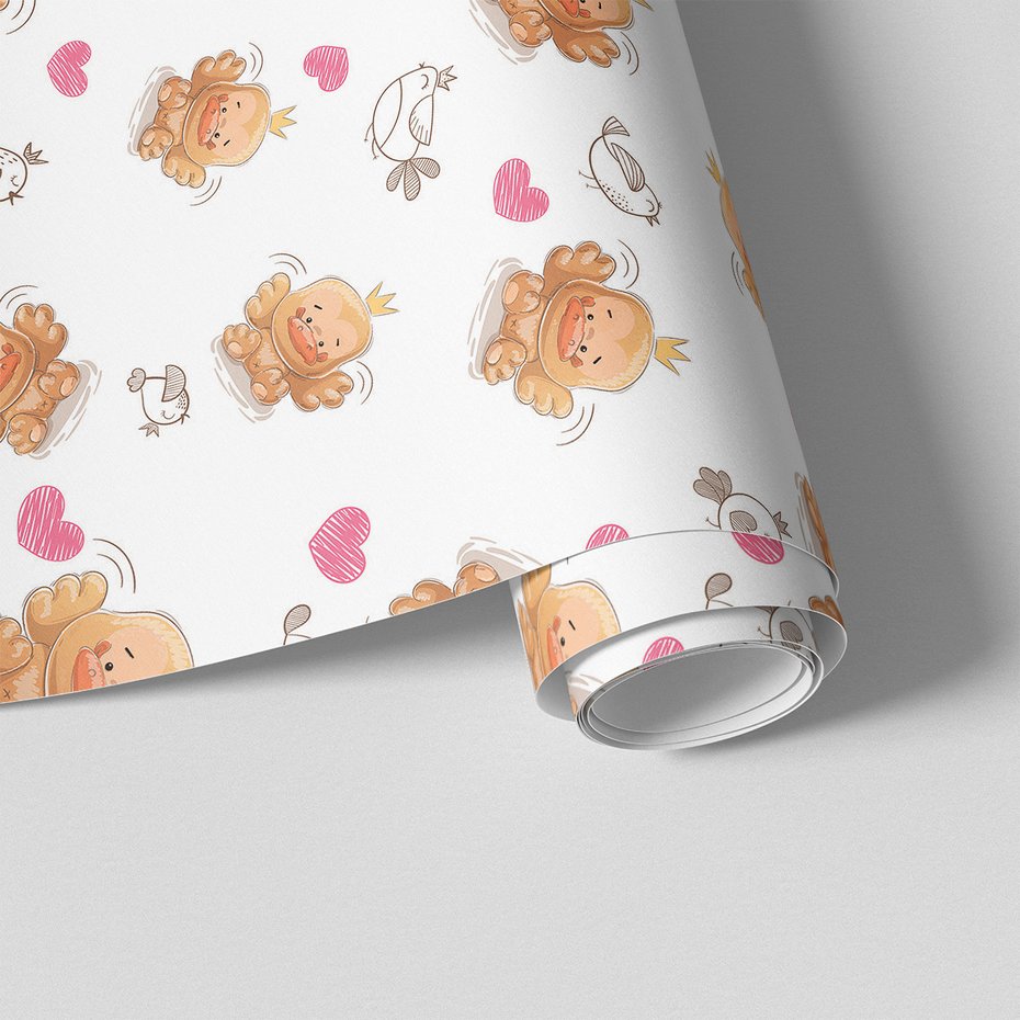 Tapeta - dziecięca, kaczka, ptaki, serca