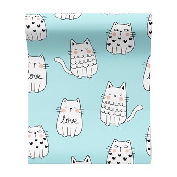 Tapeta - dziecięca, koty, miłość, serca