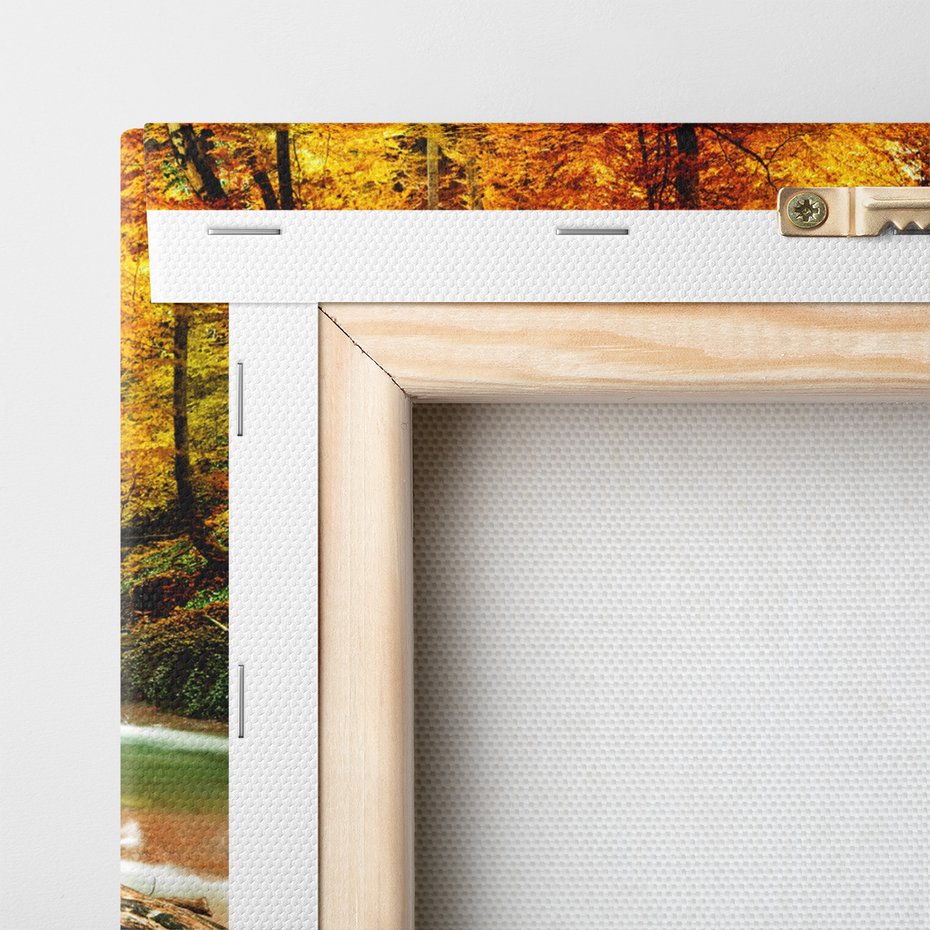 Obraz na płótnie - jesień, las, woda