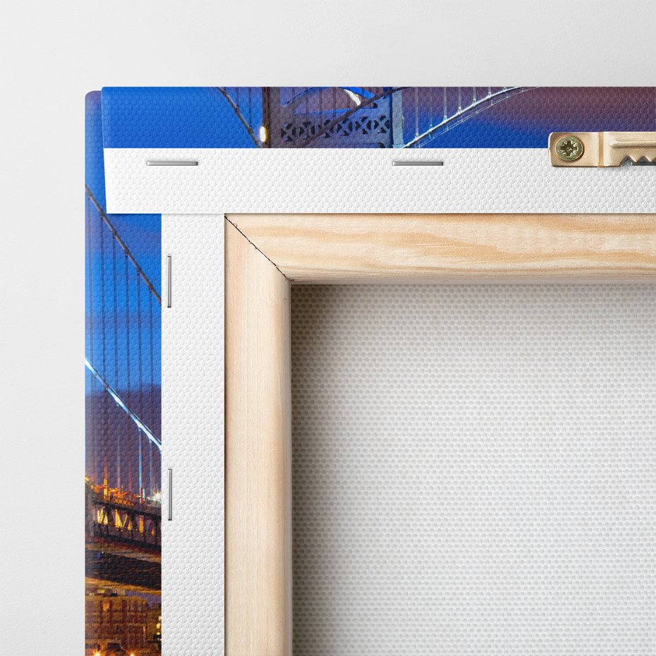 Obraz na płótnie - most, miasto, noc