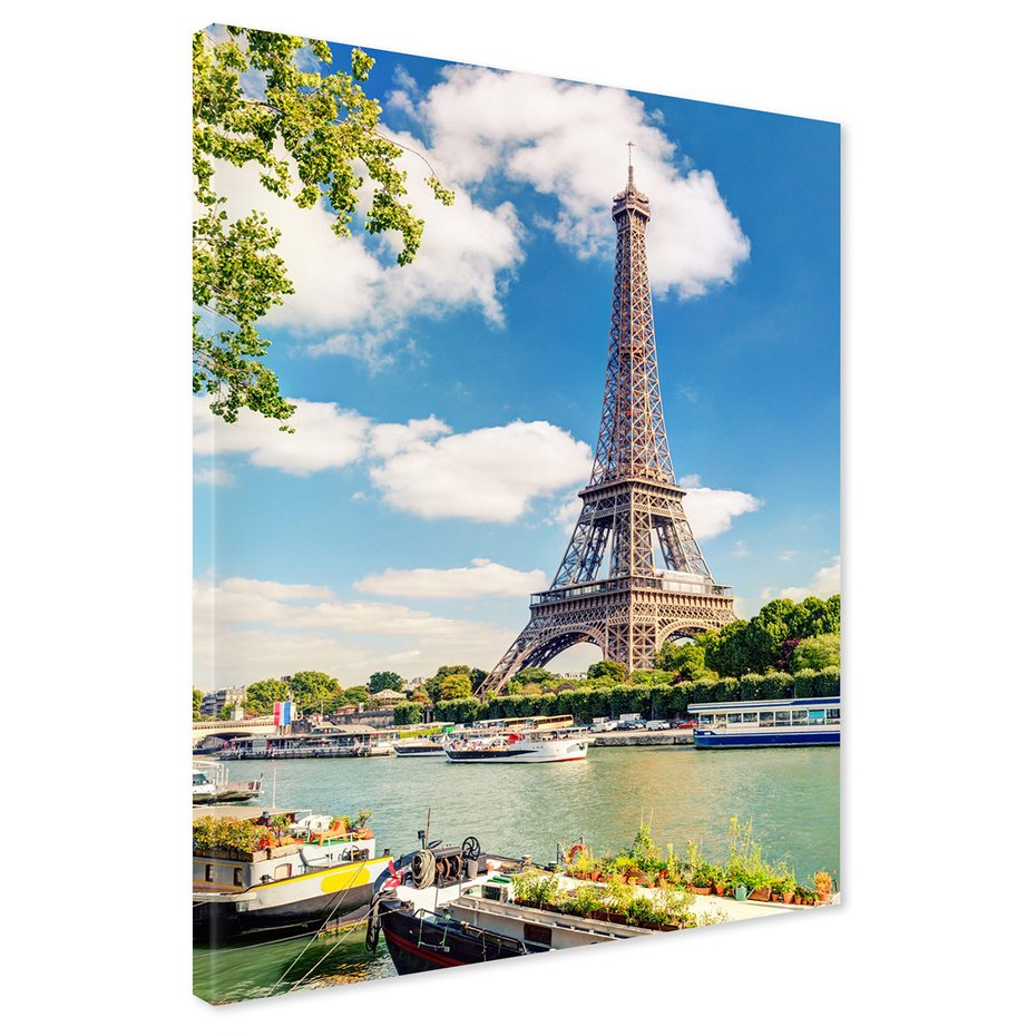 Obraz na płótnie - Paryż, Wieża Eiffla, rzeka