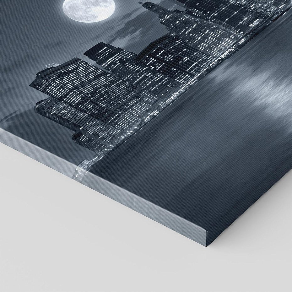 Obraz na płótnie - miasto, noc, księżyc