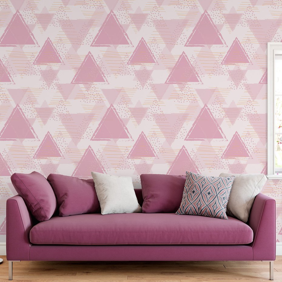 Tapeta - trójkąty, kropki, linie