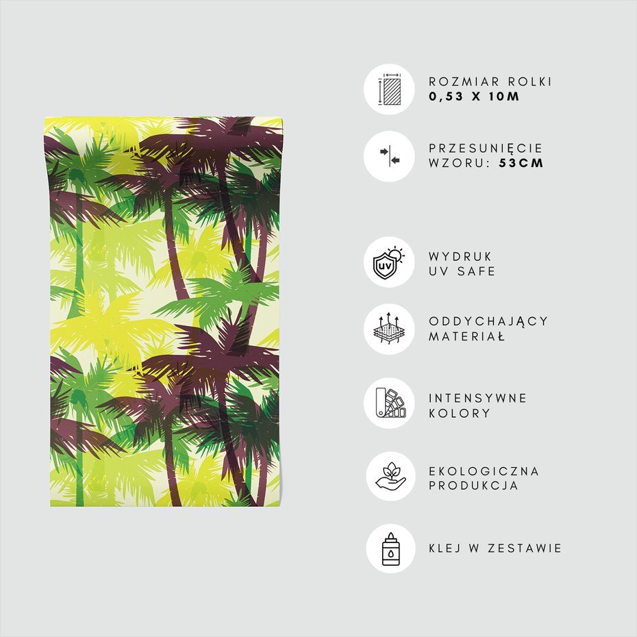 Tapeta - palma, liście, wzór
