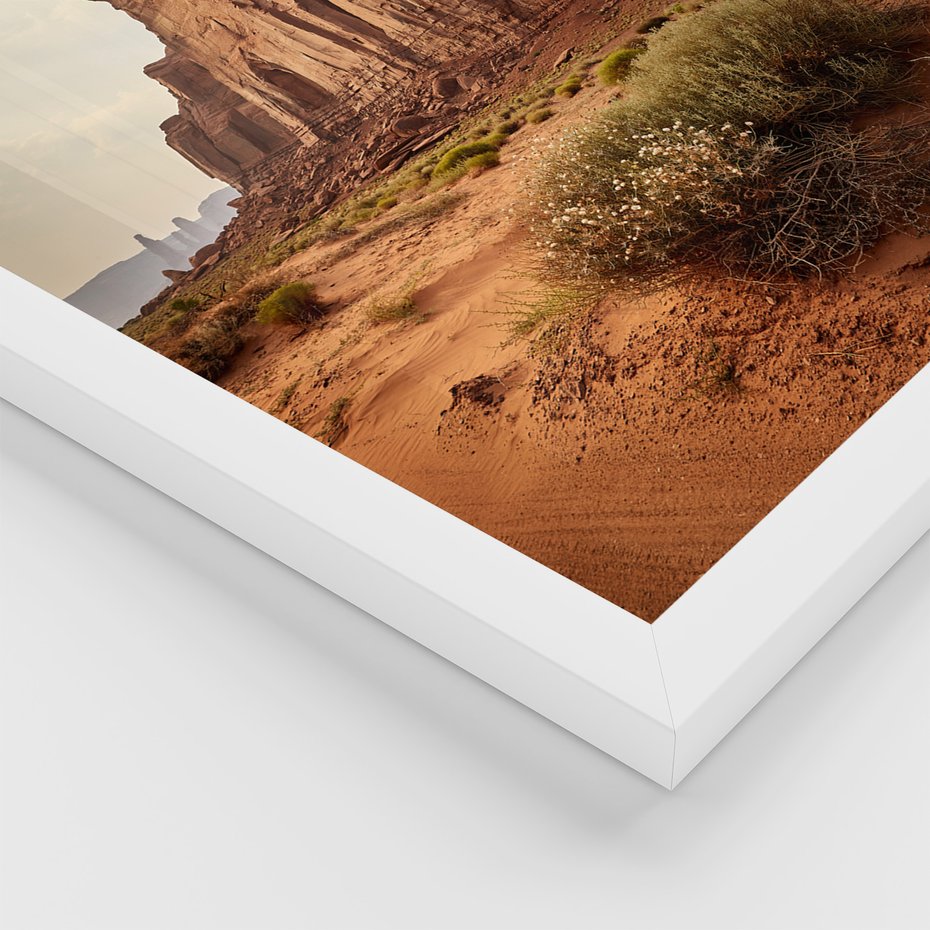 Zestaw obrazy w ramie, plakaty - skały, pustynia, erozja - rama biała