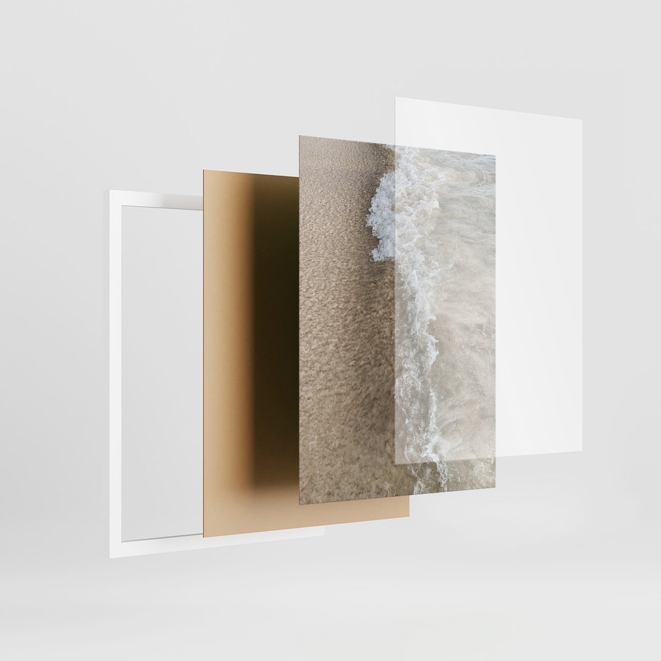 Zestaw obrazy w ramie, plakaty - plaża, woda, morze - rama biała