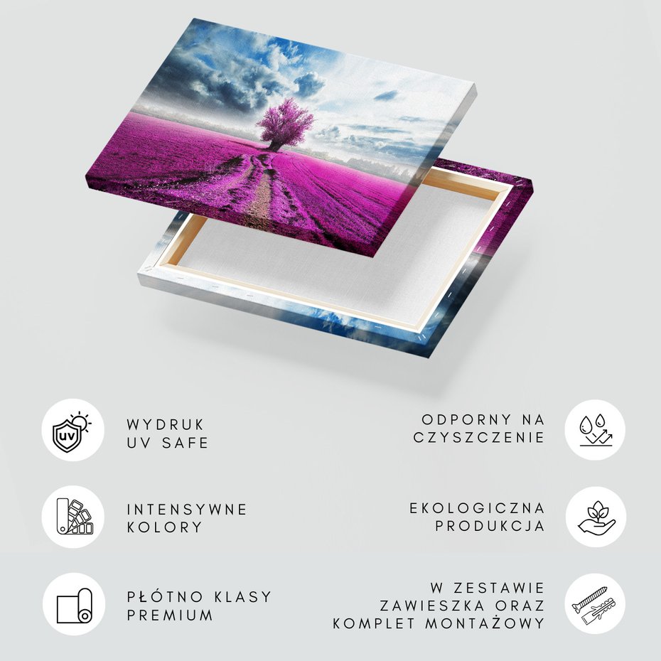 Obraz na płótnie - krajobraz, pole, drzewo