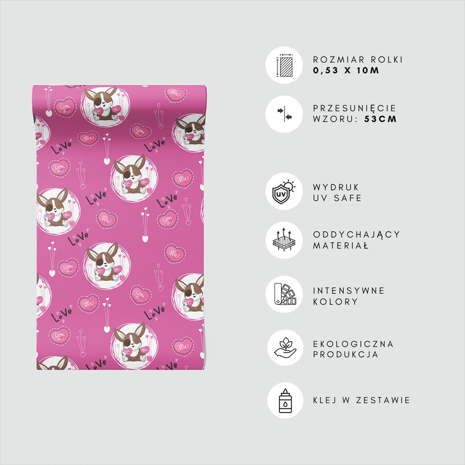 Tapeta - dziecięca, królik, miłość,