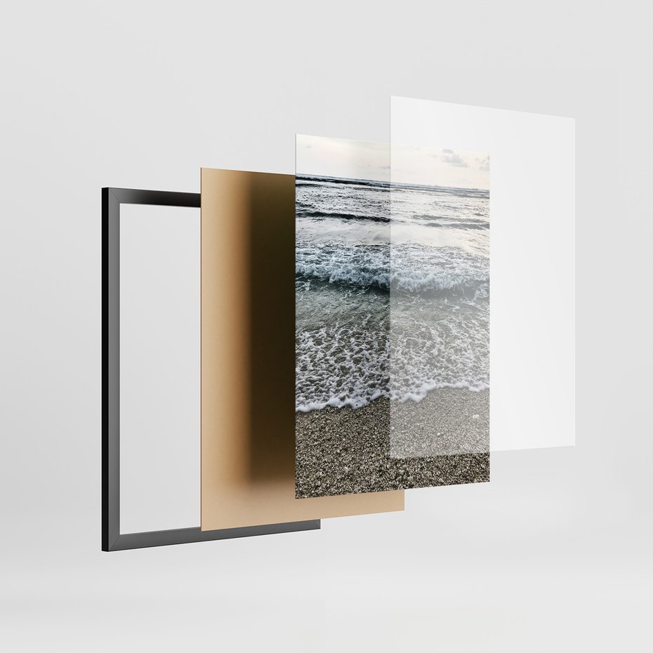 Zestaw obrazy w ramie, plakaty - morze, woda, plaża - rama czarna