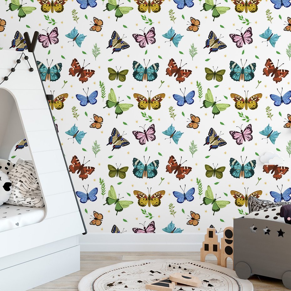 Tapeta - motyle, liście, natura