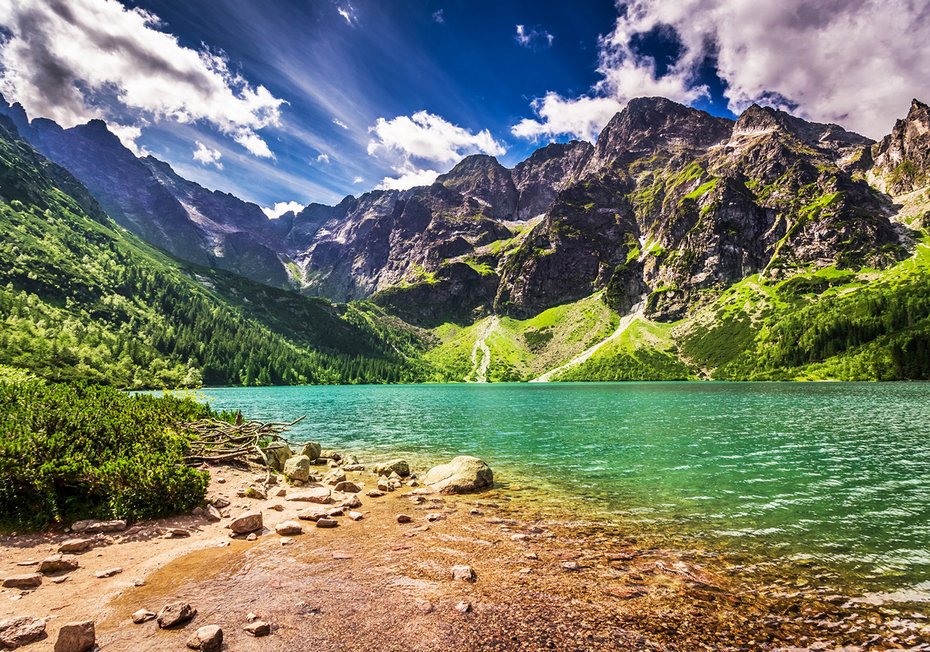 Fototapeta - góry, jezioro, krajobraz