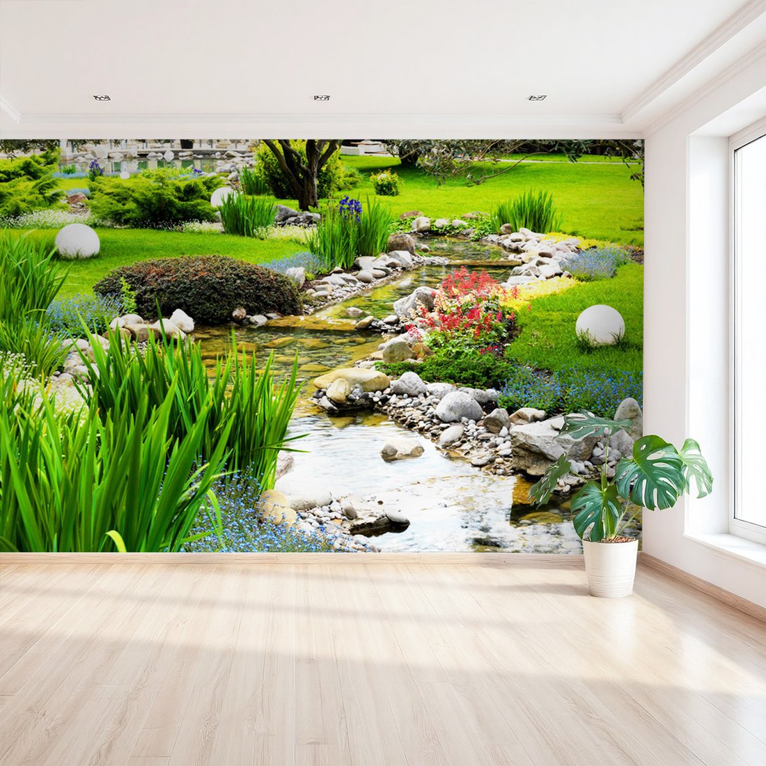 Fototapeta - strumień, ogród, natura