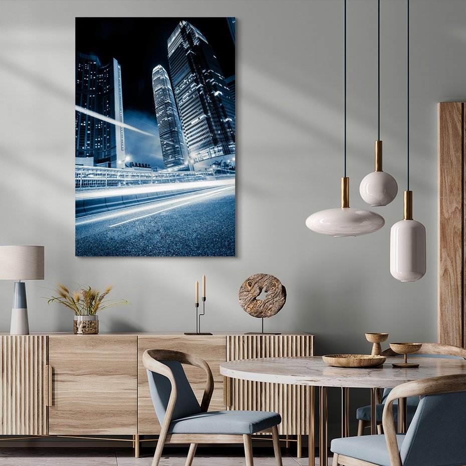 Obraz na płótnie - miasto, noc, budynki