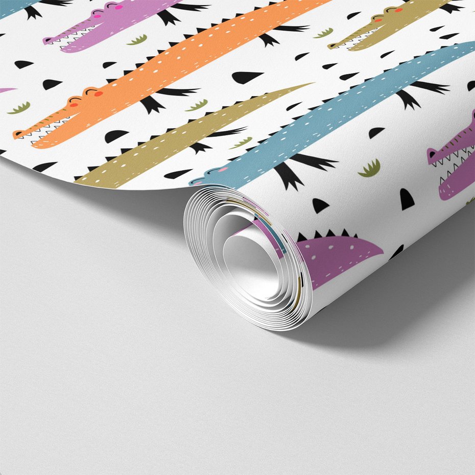 Tapeta - dziecięca, krokodyle, ilustracje, wzory