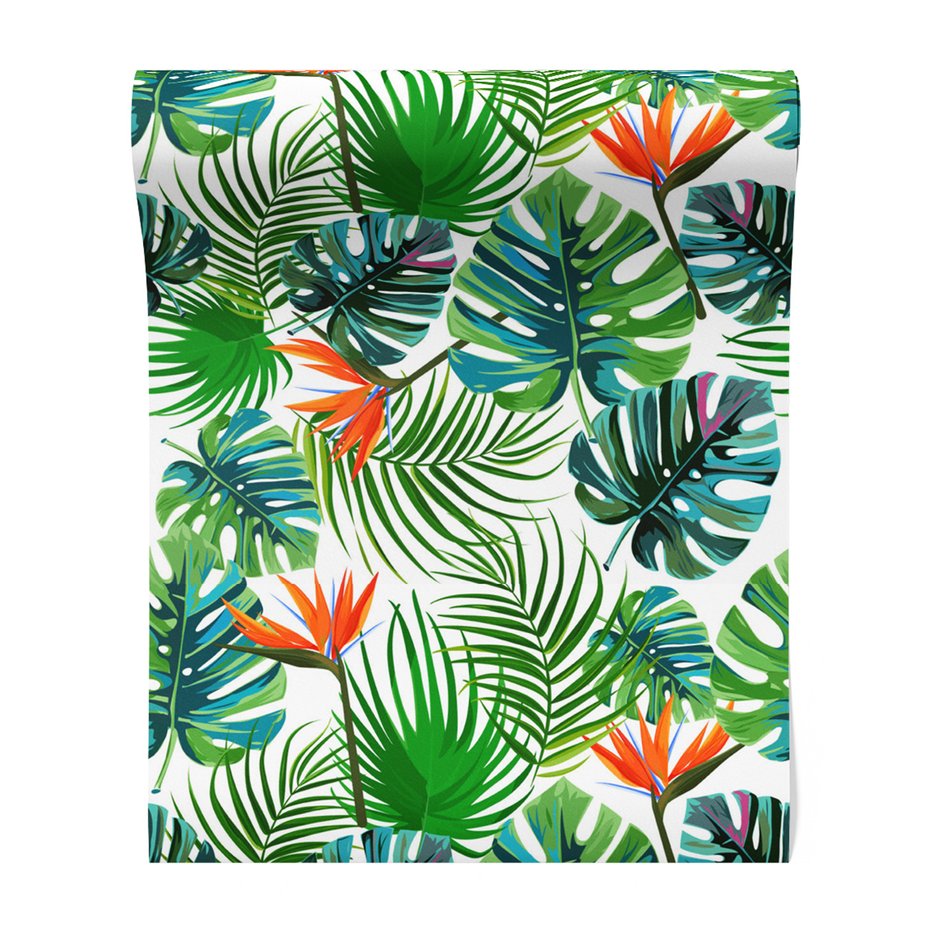 Tapeta - liście, kwiaty, tropiki