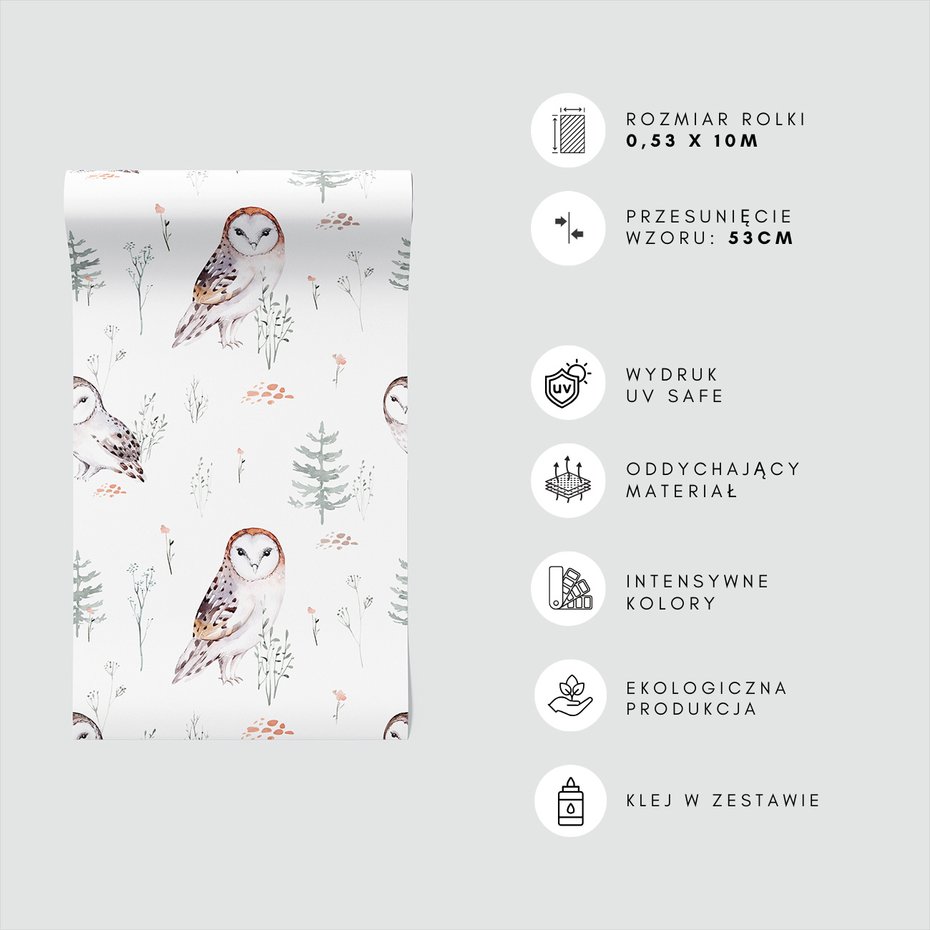Tapeta - sowa, las, gałązka