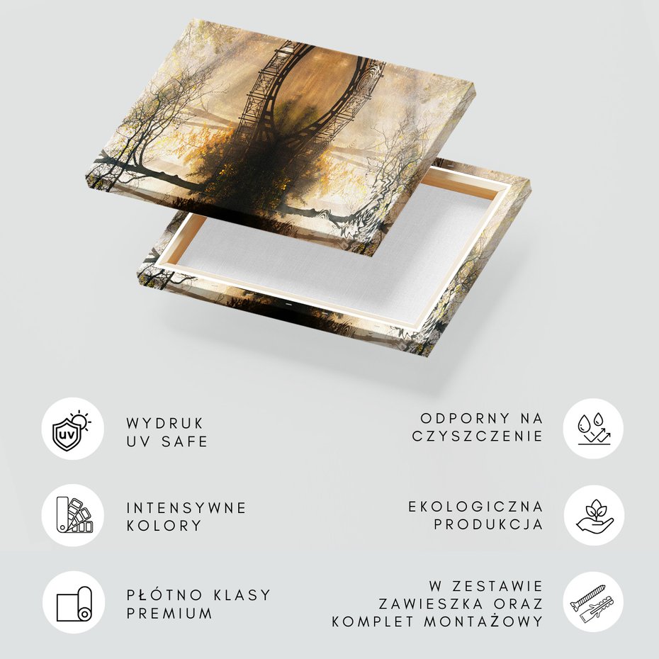 Obraz na płótnie - most, drzewa, woda