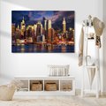 Obraz na płótnie - miasto, noc, woda