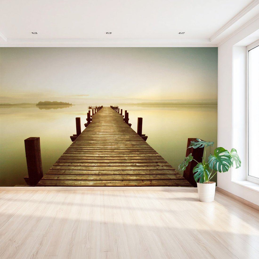 Fototapeta - jezioro, most, drewno