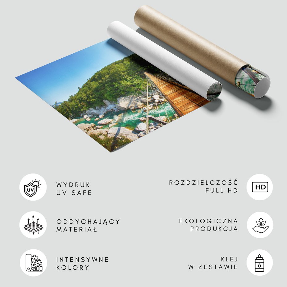 Fototapeta - most, rzeka, las