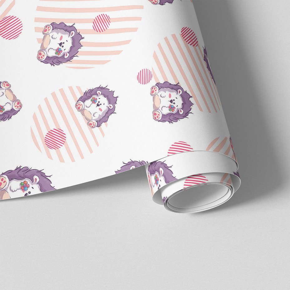 Tapeta - dziecięca, jeże, kropki,