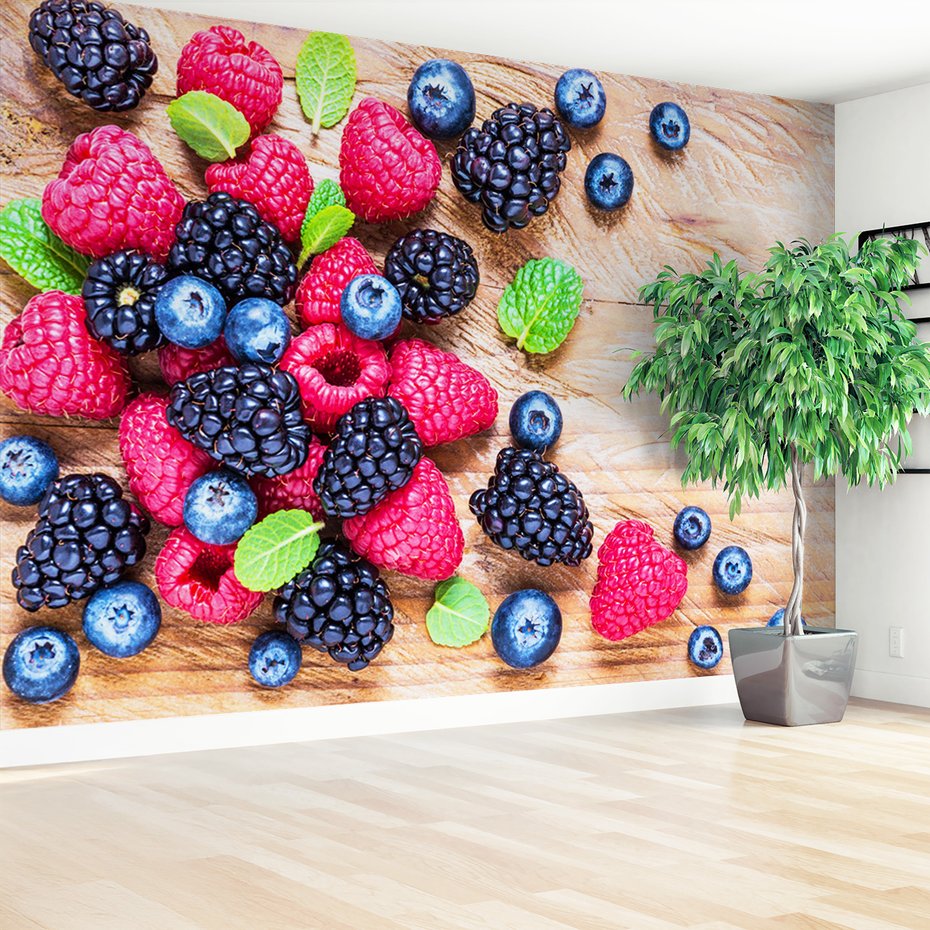 Fototapeta - owoce, jagody, maliny
