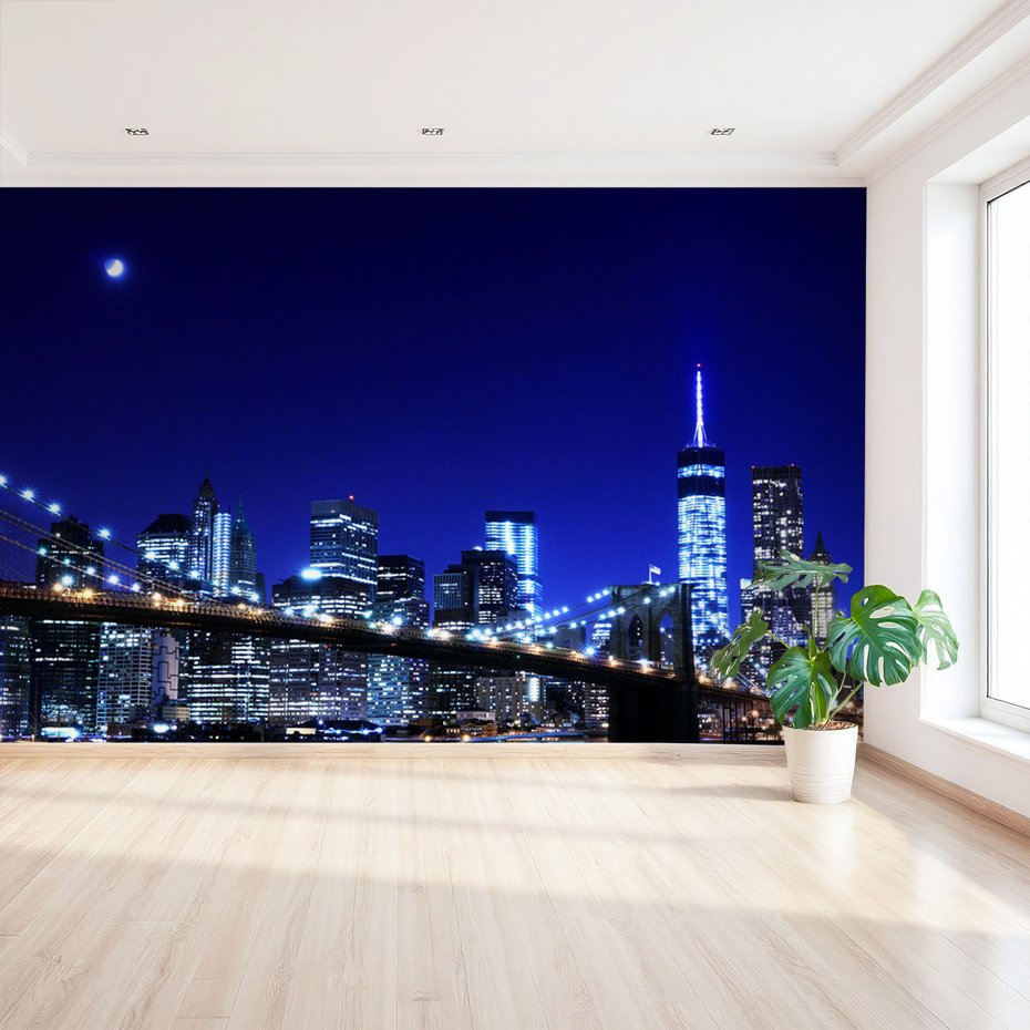 Fototapeta - miasto, most, noc