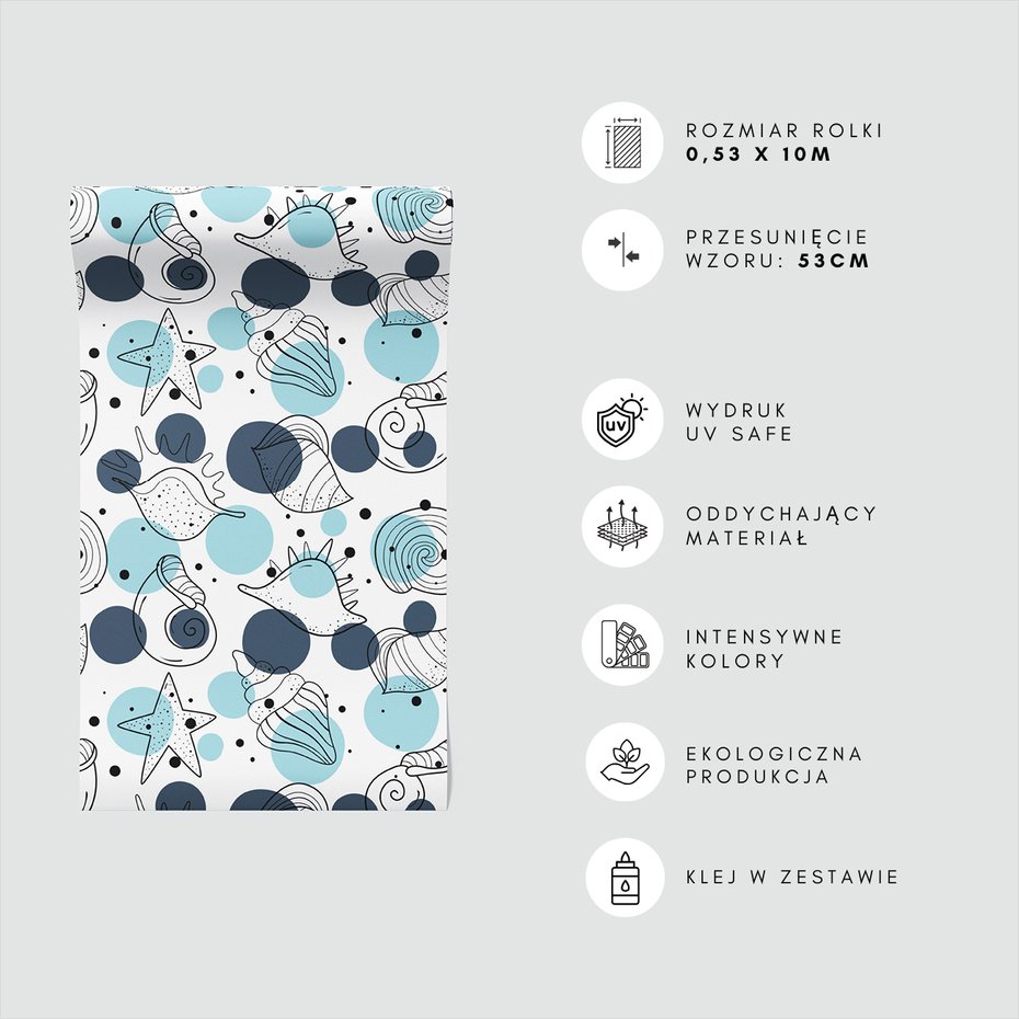 Tapeta - muszle, gwiazda, kropki