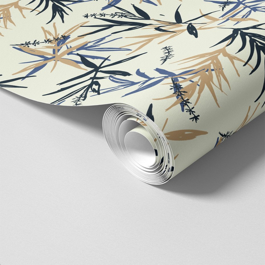 Tapeta - liście, kwiaty, gałązki