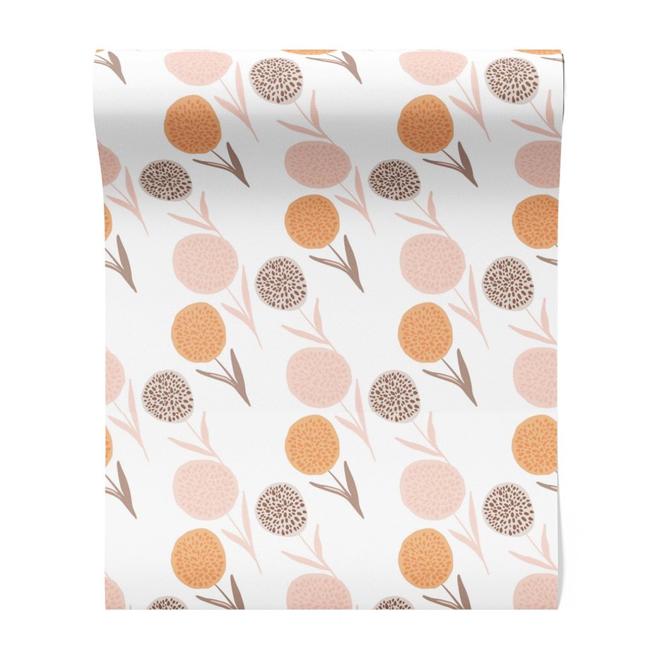 Tapeta - kwiaty, liście, abstrakcja